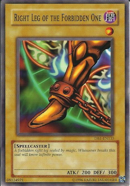 Right Leg of the Forbidden One trading card from Dark Beginning 1 Right Leg of the Forbidden One - Dark Beginning 1 YuGiOh trading card