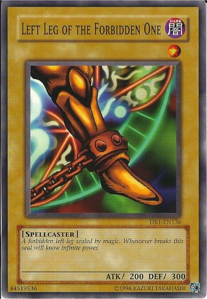 Left Leg of the Forbidden One trading card from Dark Beginning 1 Left Leg of the Forbidden One - Dark Beginning 1 YuGiOh trading card