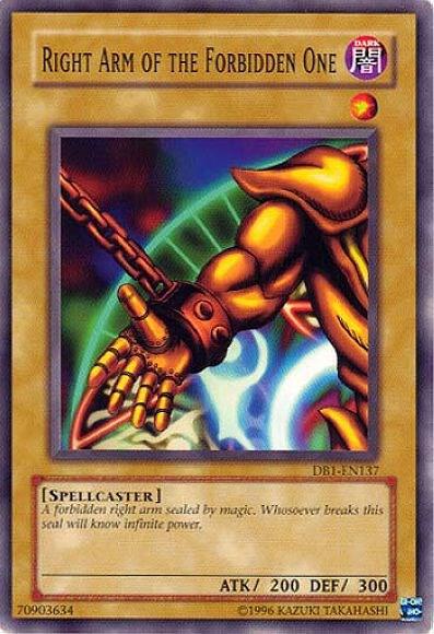 Right Arm of the Forbidden One - Dark Beginning 1 YuGiOh trading card