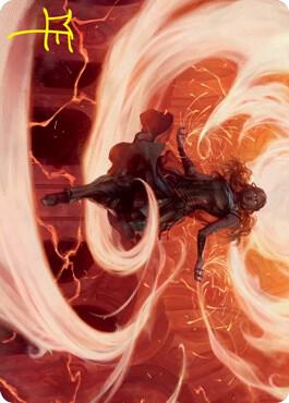 Crackle with Power Art Card (Gold-Stamped Signature) - Art Series: Strixhaven Magic: The Gathering trading card