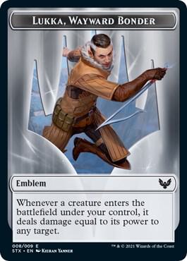 Emblem - Lukka, Wayward Bonder - Strixhaven: School of Mages Magic: The Gathering trading card