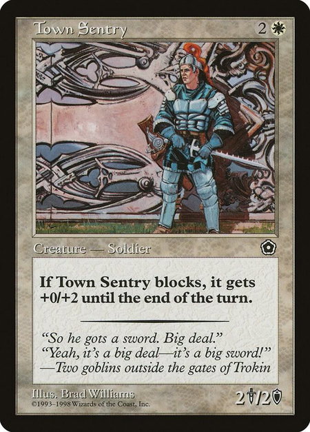 Town Sentry - Portal Second Age Magic: The Gathering trading card