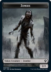 Zombie // Spirit Double-Sided Token - Commander 2021 (C21) #9 // 21 - Token Magic: The Gathering Trading Card