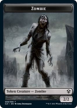 Zombie // Horror Double-Sided Token trading card from Commander 2021 Zombie // Horror Double-Sided Token - Commander 2021 Magic: The Gathering trading card