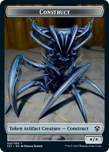 Construct (022) // Treasure Double-Sided Token - Commander 2021 (C21) #22 // 7 - Token Magic: The Gathering Trading Card