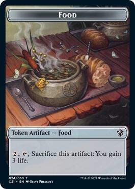 Food // Saproling Double-Sided Token - Commander 2021 Magic: The Gathering trading card