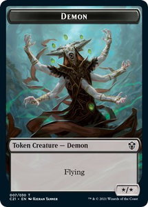 Demon // Fungus Beast Double-Sided Token - Commander 2021 (C21) #7 // 15 - Token Magic: The Gathering Trading Card