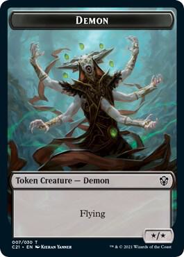 Demon // Fungus Beast Double-Sided Token trading card from Commander 2021 Demon // Fungus Beast Double-Sided Token - Commander 2021 Magic: The Gathering trading card