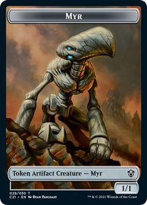Myr // Treasure Double-Sided Token - Commander 2021 (C21) #28 // 7 - Token Magic: The Gathering Trading Card