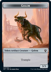 Golem (026) // Thopter Double-Sided Token - Commander 2021 (C21) #26 // 29 - Token Magic: The Gathering Trading Card