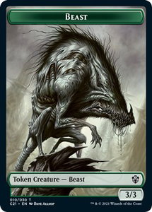 Beast (010) // Whale Double-Sided Token - Commander 2021 (C21) #10 // 5 - Token Magic: The Gathering Trading Card
