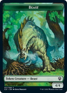 Beast (011) // Insect Double-Sided Token - Commander 2021 (C21) #11 // 17 - Token Magic: The Gathering Trading Card