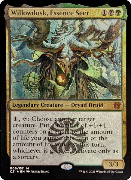Willowdusk, Essence Seer (Display Commander) - Thick Stock - Commander 2021 Magic: The Gathering trading card