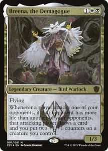 Breena, the Demagogue (Display Commander) - Thick Stock - Commander 2021 (C21) #1 - Mythic Rare Magic: The Gathering Trading Card