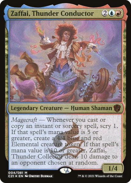 Zaffai, Thunder Conductor (Display Commander) - Thick Stock - Commander 2021 Magic: The Gathering trading card