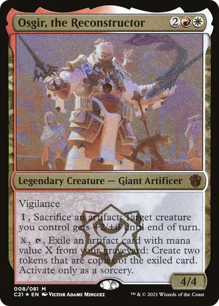 Osgir, the Reconstructor (Display Commander) - Thick Stock trading card from Commander 2021 Osgir, the Reconstructor (Display Commander) - Thick Stock - Commander 2021 Magic: The Gathering trading card