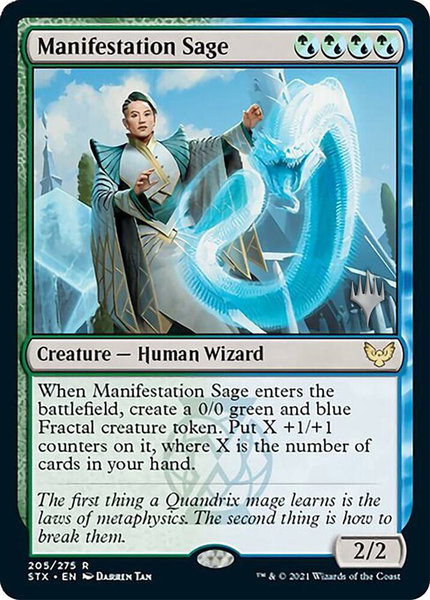 Manifestation Sage trading card from Promo Pack: Strixhaven Manifestation Sage - Promo Pack: Strixhaven Magic: The Gathering trading card