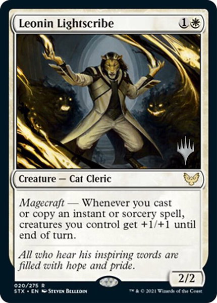 Leonin Lightscribe trading card from Promo Pack: Strixhaven Leonin Lightscribe - Promo Pack: Strixhaven Magic: The Gathering trading card