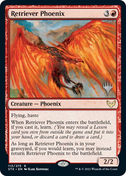 Retriever Phoenix trading card from Promo Pack: Strixhaven Retriever Phoenix - Promo Pack: Strixhaven Magic: The Gathering trading card