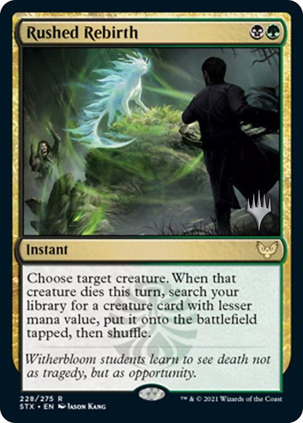 Rushed Rebirth trading card from Promo Pack: Strixhaven Rushed Rebirth - Promo Pack: Strixhaven Magic: The Gathering trading card