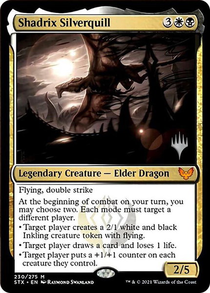 Shadrix Silverquill trading card from Promo Pack: Strixhaven Shadrix Silverquill - Promo Pack: Strixhaven Magic: The Gathering trading card