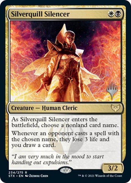 Silverquill Silencer trading card from Promo Pack: Strixhaven Silverquill Silencer - Promo Pack: Strixhaven Magic: The Gathering trading card