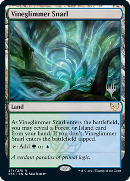 Vineglimmer Snarl trading card from Promo Pack: Strixhaven Vineglimmer Snarl - Promo Pack: Strixhaven Magic: The Gathering trading card