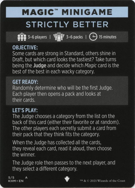 Magic Minigame: Strictly Better - Kaldheim Magic: The Gathering trading card