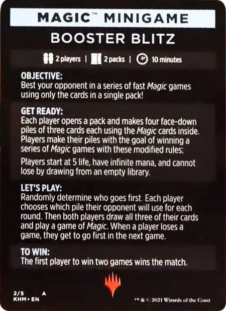 Magic Minigame: Booster Blitz - Kaldheim Magic: The Gathering trading card