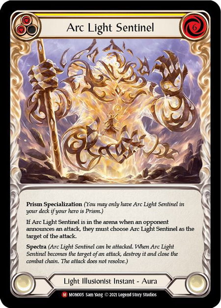 Arc Light Sentinel trading card from Monarch Arc Light Sentinel - Monarch Flesh and Blood trading card
