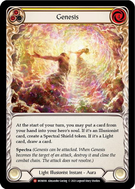 Genesis trading card from Monarch Genesis - Monarch Flesh and Blood trading card