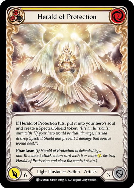 Herald of Protection (Yellow) - Monarch Flesh and Blood trading card