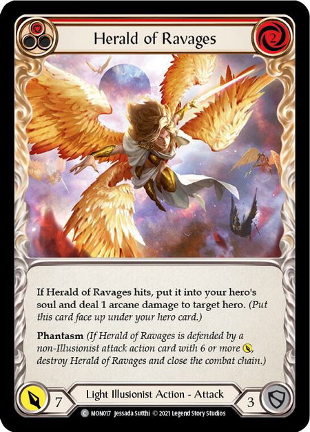 Herald of Ravages (Red) trading card from Monarch Herald of Ravages (Red) - Monarch Flesh and Blood trading card
