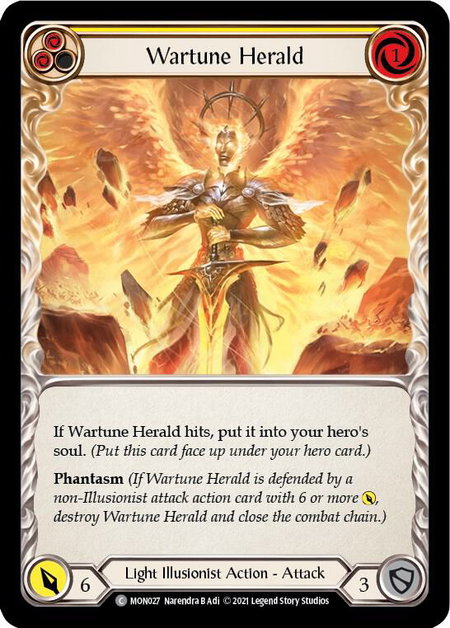 Wartune Herald (Yellow) trading card from Monarch Wartune Herald (Yellow) - Monarch Flesh and Blood trading card