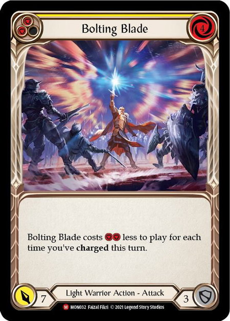 Bolting Blade trading card from Monarch Bolting Blade - Monarch Flesh and Blood trading card