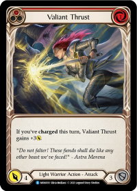 Valiant Thrust (Red) - Monarch (MON) #MON039 - Rare Flesh and Blood Trading Card