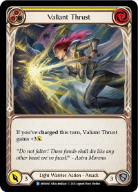 Valiant Thrust (Yellow) - Monarch (MON) #MON040 - Rare Flesh and Blood Trading Card