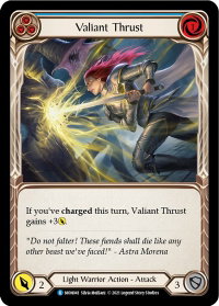 Valiant Thrust (Blue) - Monarch (MON) #MON041 - Rare Flesh and Blood Trading Card