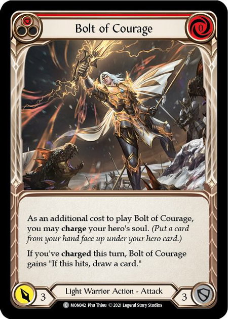 Bolt of Courage (Red) - Monarch Flesh and Blood trading card