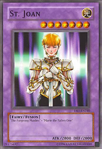 St. Joan trading card from Dark Beginning 1 St. Joan - Dark Beginning 1 YuGiOh trading card