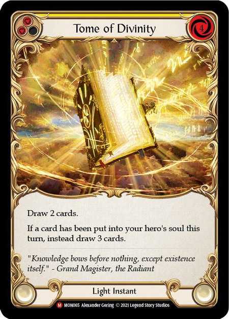Tome of Divinity trading card from Monarch Tome of Divinity - Monarch Flesh and Blood trading card