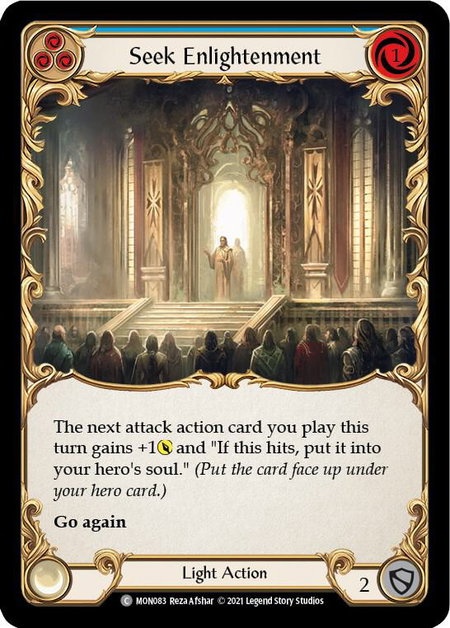 Seek Enlightenment (Blue) trading card from Monarch Seek Enlightenment (Blue) - Monarch Flesh and Blood trading card