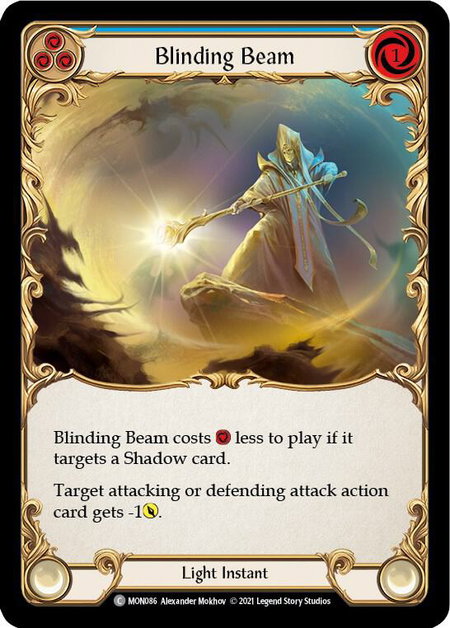 Blinding Beam (Blue) trading card from Monarch Blinding Beam (Blue) - Monarch Flesh and Blood trading card