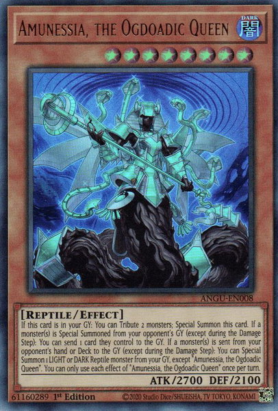 Amunessia, the Ogdoadic Queen trading card from Ancient Guardians Amunessia, the Ogdoadic Queen - Ancient Guardians YuGiOh trading card