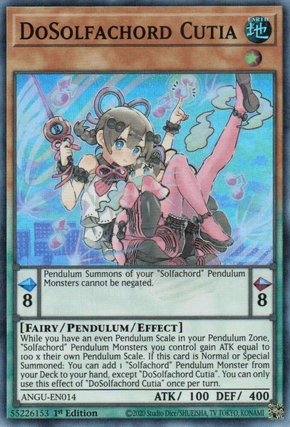 DoSolfachord Cutia trading card from Ancient Guardians DoSolfachord Cutia - Ancient Guardians YuGiOh trading card