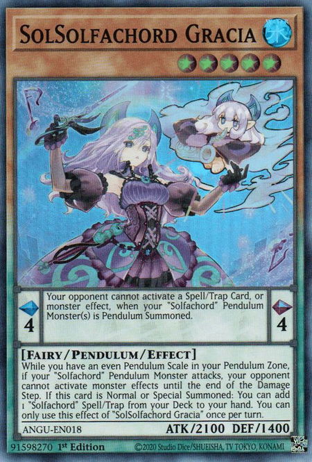 SolSolfachord Gracia trading card from Ancient Guardians SolSolfachord Gracia - Ancient Guardians YuGiOh trading card