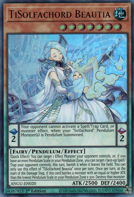 TiSolfachord Beautia trading card from Ancient Guardians TiSolfachord Beautia - Ancient Guardians YuGiOh trading card