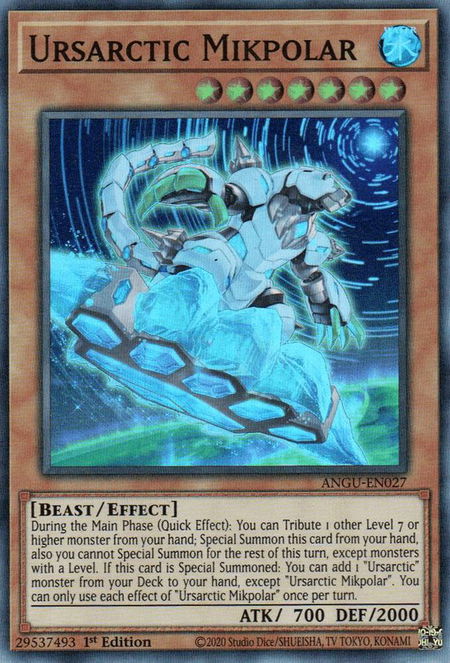 Ursarctic Mikpolar trading card from Ancient Guardians Ursarctic Mikpolar - Ancient Guardians YuGiOh trading card