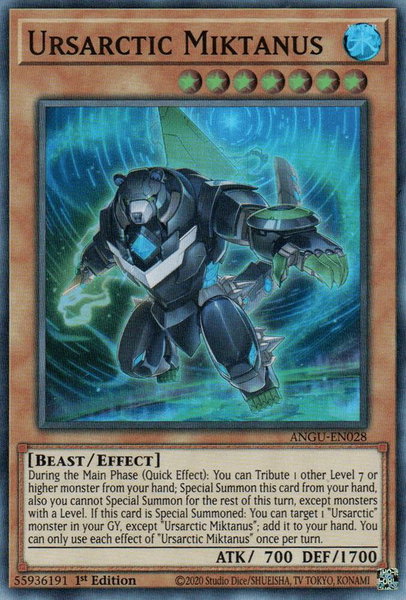 Ursarctic Miktanus trading card from Ancient Guardians Ursarctic Miktanus - Ancient Guardians YuGiOh trading card