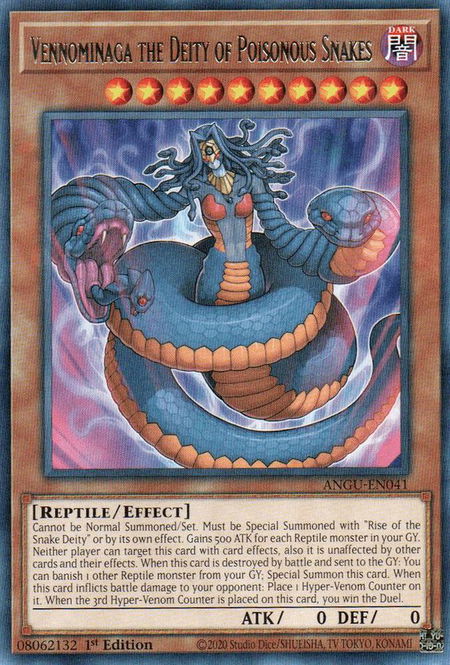 Vennominaga the Deity of Poisonous Snakes - Ancient Guardians YuGiOh trading card